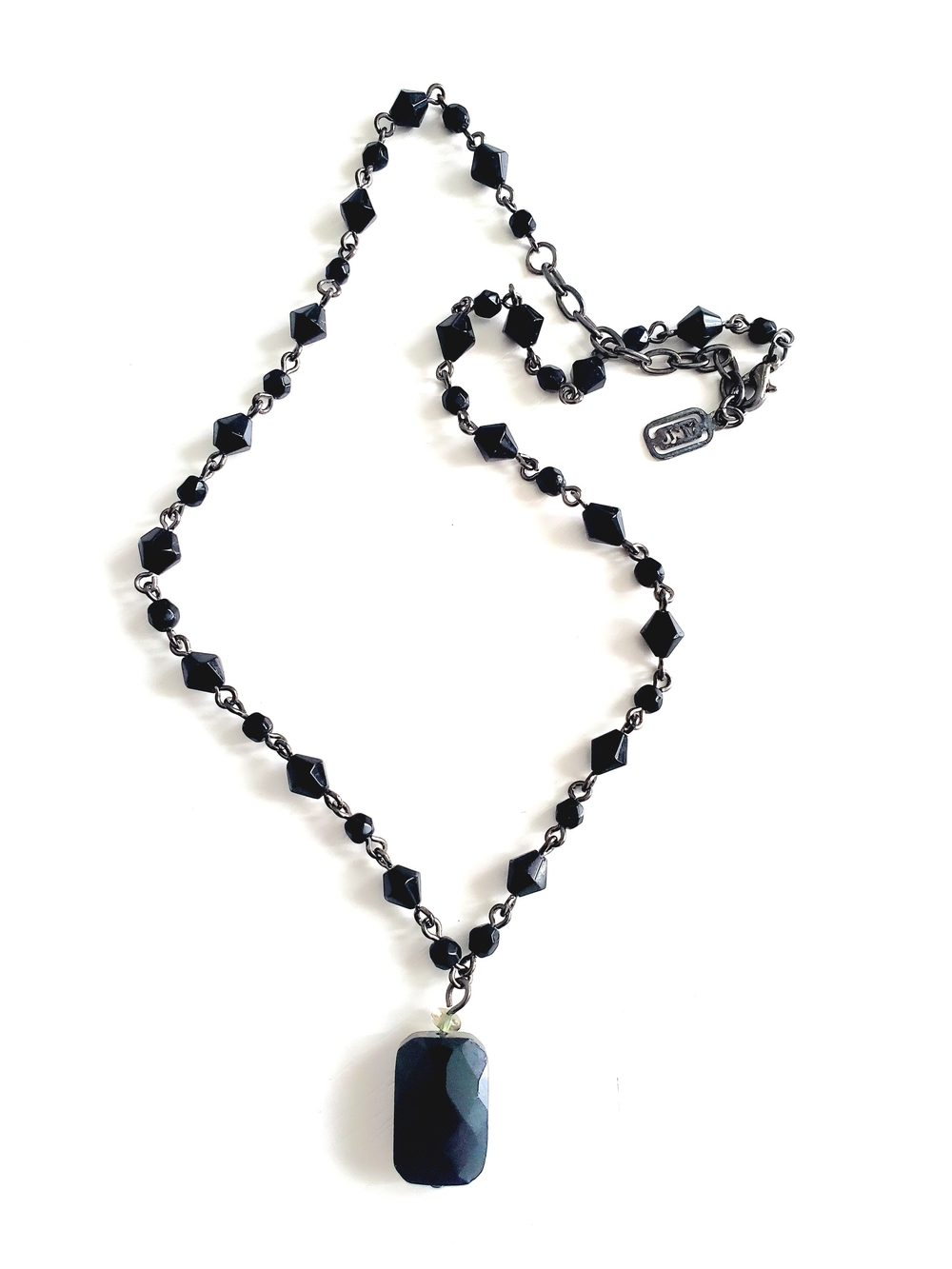 Jones New York Black Faceted Pendant Beaded Necklace